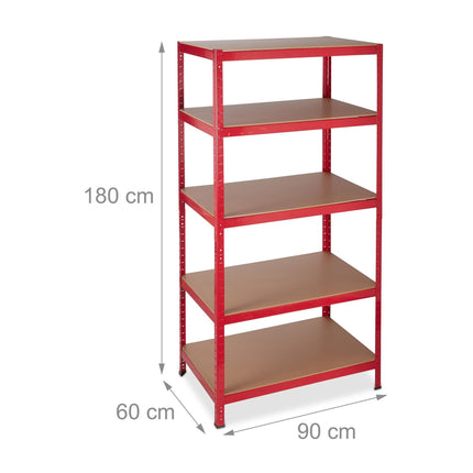 Storage shelf 180x90x60 red