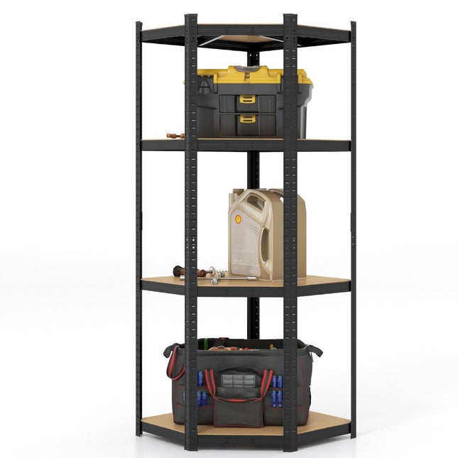 Storage shelf 70 x 70 x 180 cm heavy-duty shelf with 4 adjustable shelves black