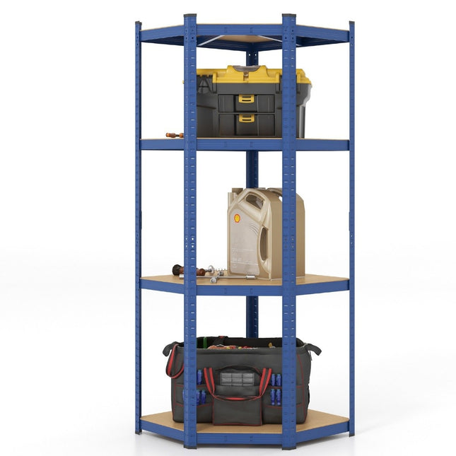 Storage shelf 70 x 70 x 180 cm heavy duty shelf with 4 adjustable shelves blue