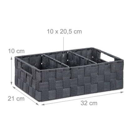 Storage shelf with 3 compartments