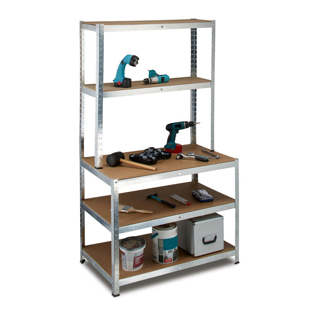 Storage shelf with workbench
