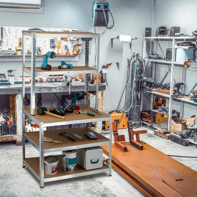 Storage shelf with workbench
