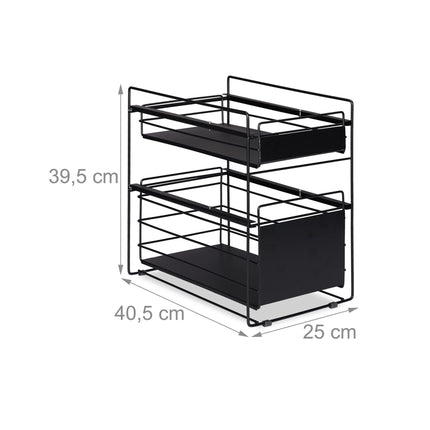 Storage with 2 drawers black