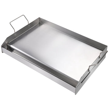 Stove Top Griddle Pan, 23.5x16in Stainless Steel, Grease Groove