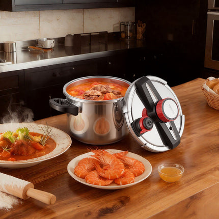 Stovetop Pressure Cooker 6L, Stainless, 3 Pressure Levels