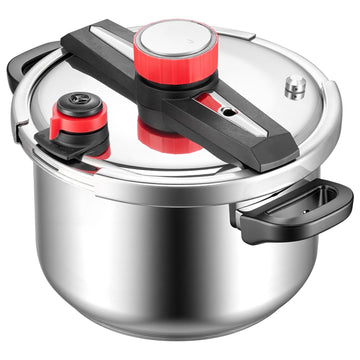 Stovetop Pressure Cooker 9L Stainless Steel, 3 Pressure Settings