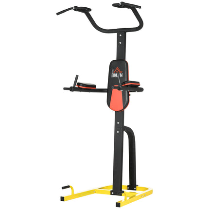 Multifunctional dip station for pull-ups and abdominal training, steel