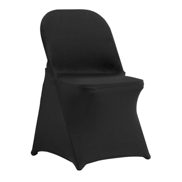 Stretch Spandex Folding Chair Covers, Black 100 Pack