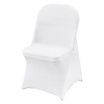 Stretch Spandex Folding Chair Covers, Washable, 12 Pack White