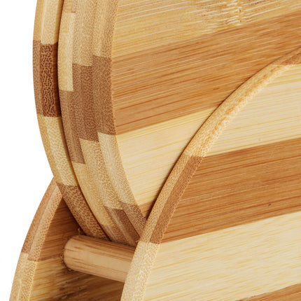 Striped bamboo breakfast board