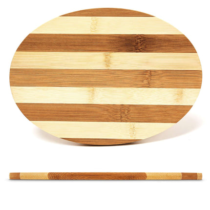 Striped bamboo breakfast board