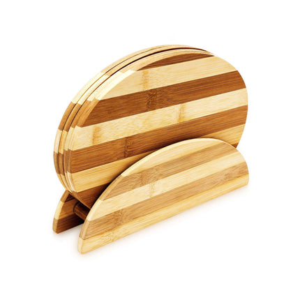 Striped bamboo breakfast board