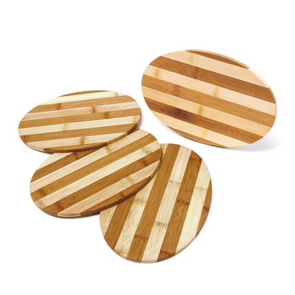 Striped bamboo breakfast board