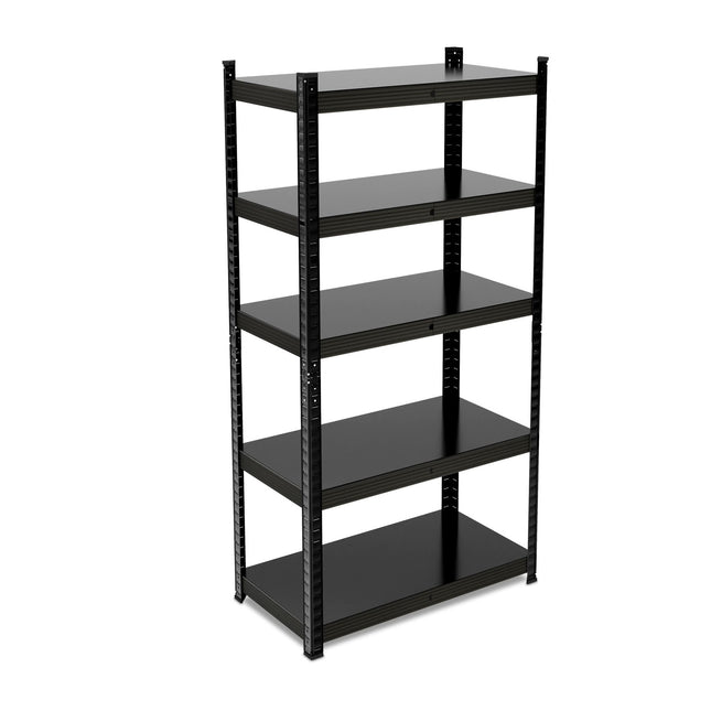 Strong shelves in metal black 5 levels
