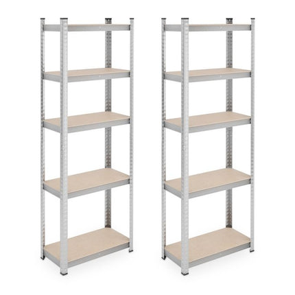 Strong shelves with 5 levels, set of 2
