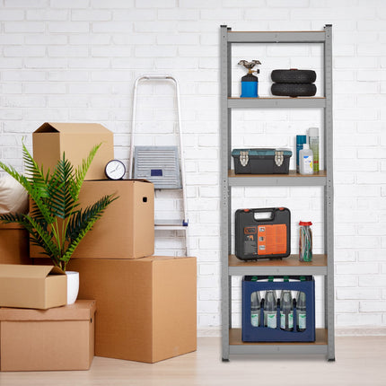 Strong shelves with 5 levels, set of 2