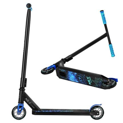 Stunt Scooter, 110mm PU Wheels, ABEC-7, Blue Lion Graphic