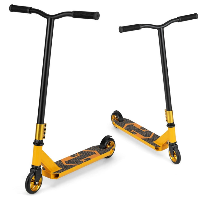 Stunt Scooter with 360 Steering &amp; PU Wheels &amp; Aluminum Deck Stunt Scooter Fun Scooter Yellow