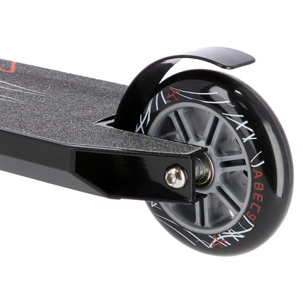 Stunt Scooter with Aluminium Deck and Rear Foot Brake, Black-Red, Max 100 kg