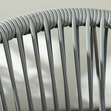 Stijlvolle Zitgroep 2 Tuinstoelen Salontafel Balkonmeubelset Stalen Frame Grijs