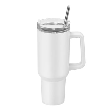 Sublimation Tumblers 8-Pack, 40 oz, Handle, Lids, Straws