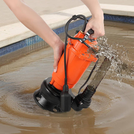 Submersible Trash Pump 1500W, Float Switch, 18 m Lift