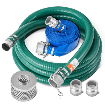 Suction Hose Kit, 2 In x 20 Ft, 65 Ft Backwash, Strainer