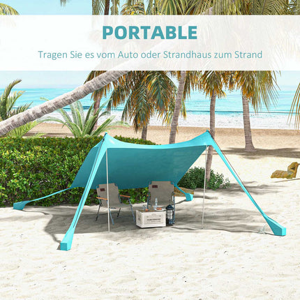 Waterproof sunshade with UV protection, 2.15x2x2M sky blue