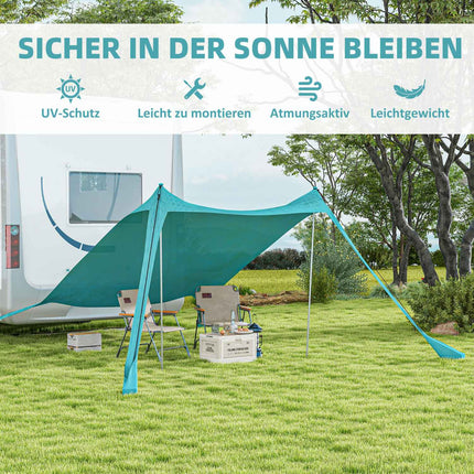 Waterproof sunshade with UV protection, 2.15x2x2M sky blue