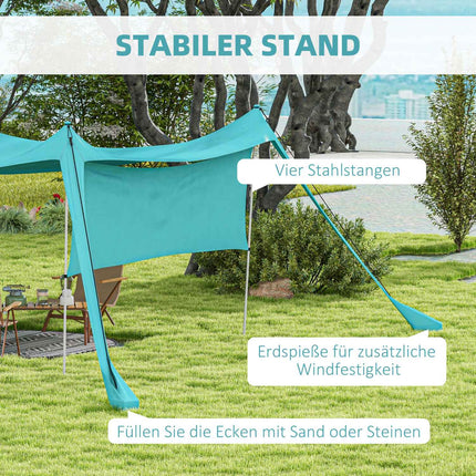 Waterproof sunroof awning, 3x3x2M With steel rods