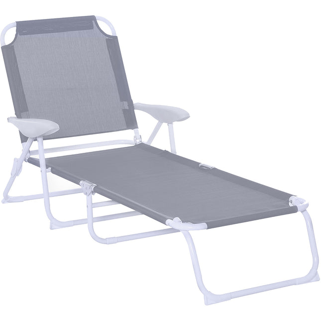 Folding sun lounger with 4-layer mesh, Gray 160x66x80 cm