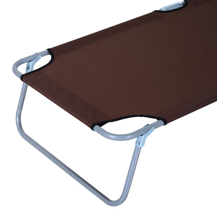 Folding deckchair with sunshade, brown, 187x58x36 cm