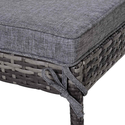 Sun lounger set, 3-piece - adjustable, gray rattan