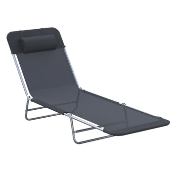 Black outdoor sun lounger - relaxing garden chair