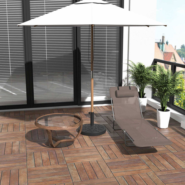 Outdoor sun lounger, brown – Garden and terrace relaxation
