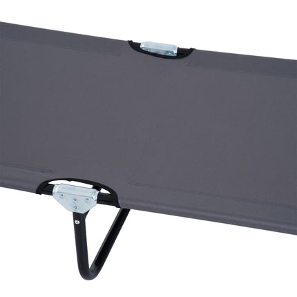 Sun lounger with face opening, grey, garden relaxation