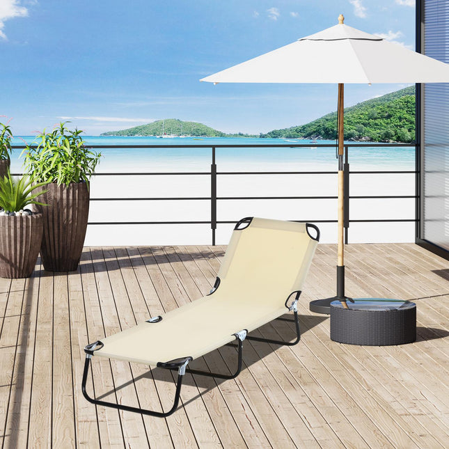 Adjustable garden sun lounger, Steel frame, Blue, 188x56x28 cm
