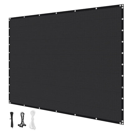 Sun Shade Cloth 10 x 12 Ft, 90% Block, HDPE, Black
