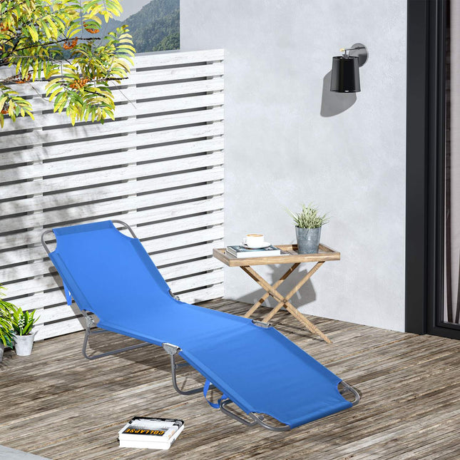 Folding camping bed with adjustable backrest, 120 kg capacity