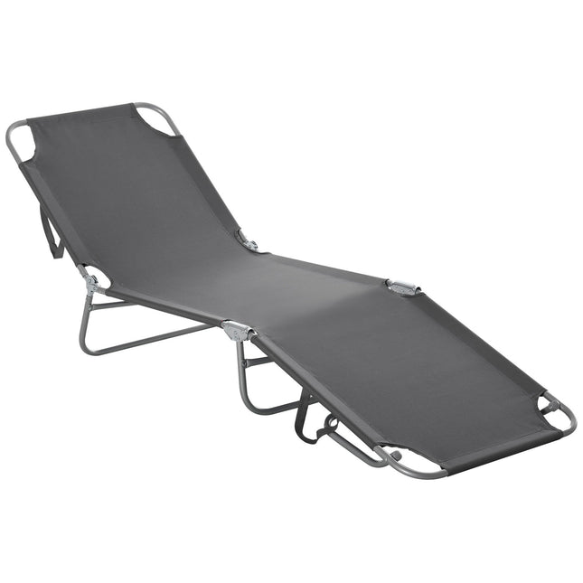 Folding sun lounger with adjustable backrest, holds 120 kg