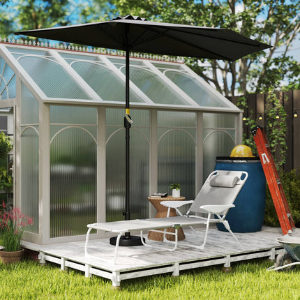 Folding garden sun lounger with adjustable backrest, light grey