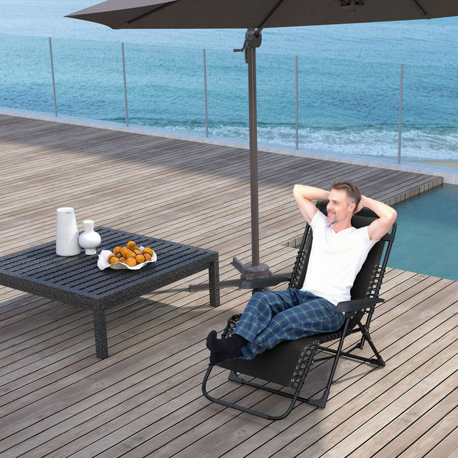 Folding sun lounger, adjustable, weatherproof, 120 kg capacity