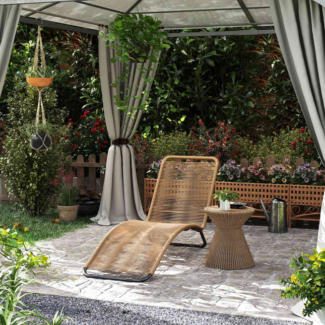 Sun lounger in poly rattan with UV protection - weatherproof outdoor armchair