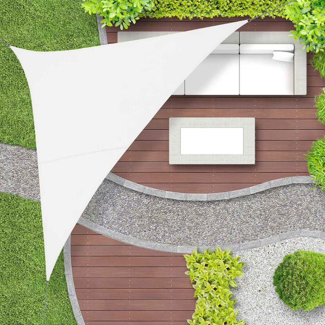 Sun sail polyester triangular cream colored