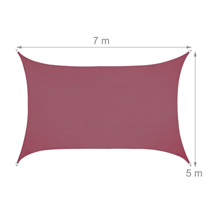 Sun sail rectangular burgundy