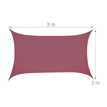 Sun sail rectangular burgundy