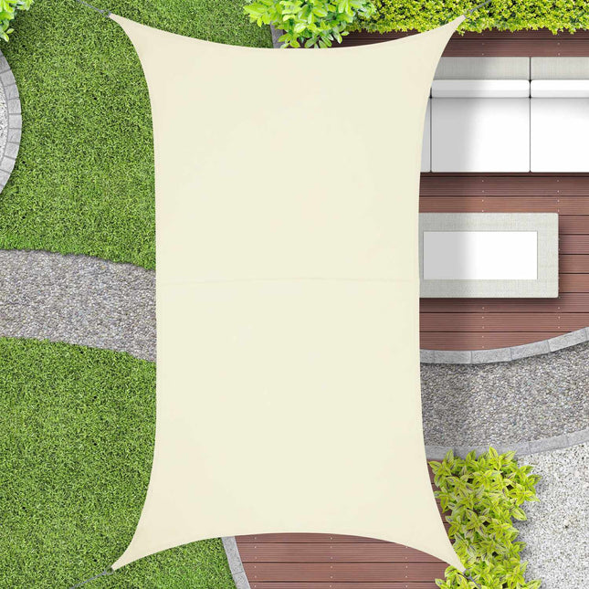 Sun sail rectangular cream colored
