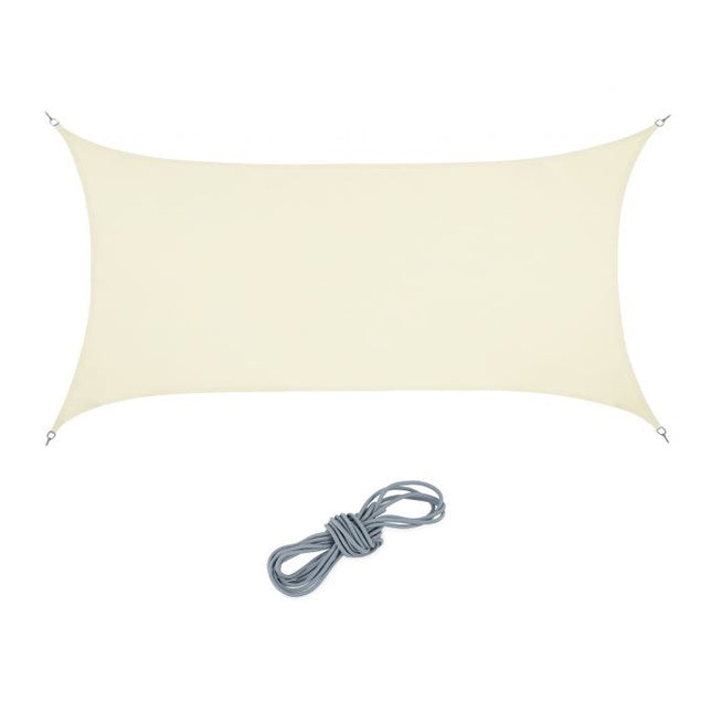 Sun sail rectangular cream colored