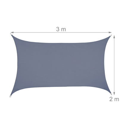 Sun sail rectangular dark grey