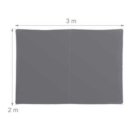 Sun sail rectangular grey